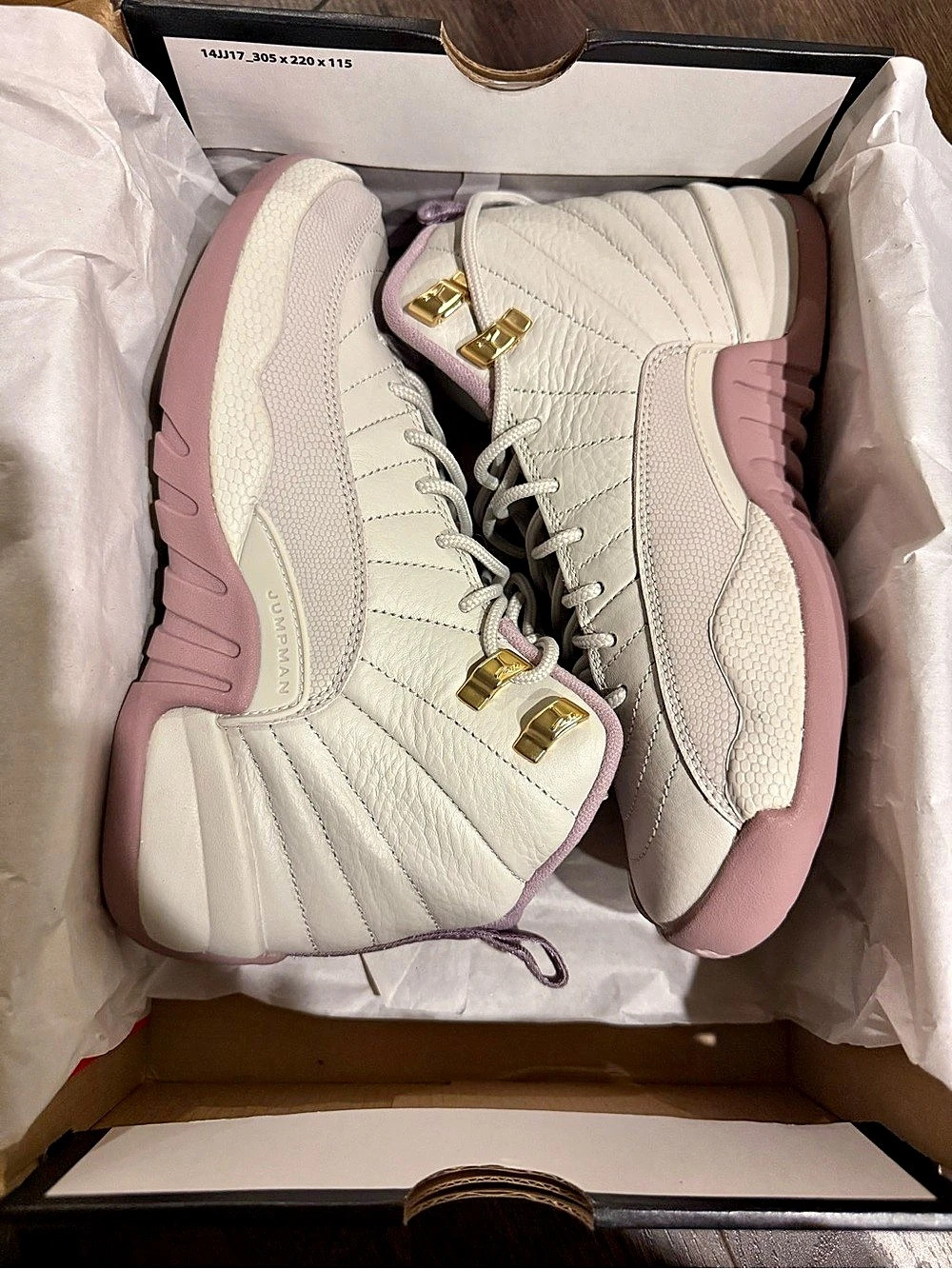 Jordan Air Jordan 12 Retro Prem HC GG Sneakers Pink & White Girls US 5Y Like New